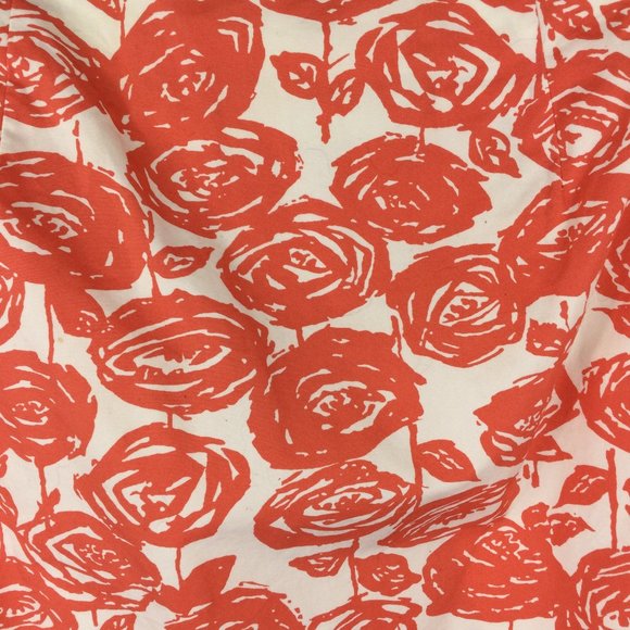 J. Crew White/Orange Floral Tie Cotton Skirt, 6 - Picture 3 of 6